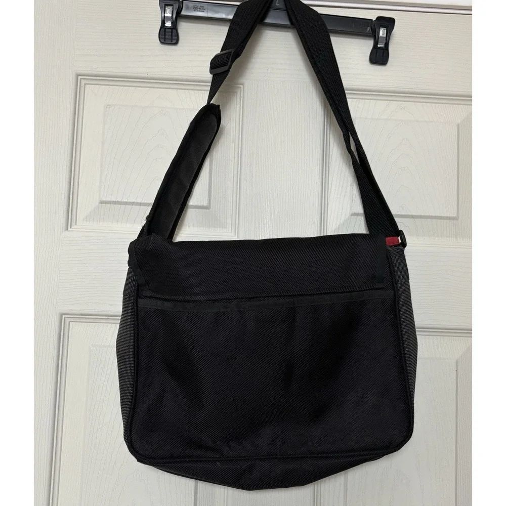 Vintage MTV Messenger Bag Black Gray Red Logo Adjustable Strap Promotional Logo
